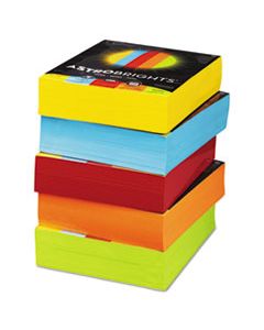 WAU22999 COLOR PAPER - FIVE-COLOR MIXED CARTON, 24LB, 8.5 X 11, ASSORTED, 500 SHEETS/REAM, 5 REAMS/CARTON