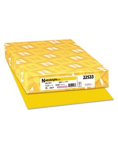 WAU22533 COLOR PAPER, 24LB, 11 X 17, SOLAR YELLOW, 500/REAM