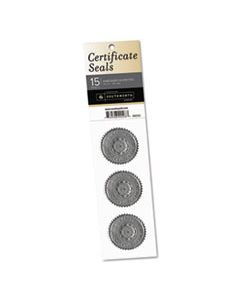 SOU99293 CERTIFICATE SEALS, 1.75" DIA., SILVER, 3/SHEET, 5 SHEETS/PACK