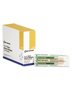 FAOG155 PLASTIC ADHESIVE BANDAGES, 3" X 0.75", 100/BOX