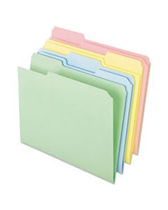 PFXC2113PASR PASTEL COLORED FILE FOLDERS, 1/3-CUT TABS, LETTER SIZE, ASSORTED, 100/BOX