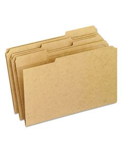 PFXRK15313 DARK KRAFT FILE FOLDERS WITH DOUBLE-PLY TOP, 1/3-CUT TABS, LEGAL SIZE, KRAFT, 100/BOX