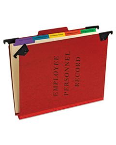 PFXSER2ER HANGING STYLE PERSONNEL FOLDERS, 1/3-CUT TABS, CENTER POSITION, LETTER SIZE, RED