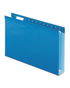 PFX4153X2BLU EXTRA CAPACITY REINFORCED HANGING FILE FOLDERS WITH BOX BOTTOM, LEGAL SIZE, 1/5-CUT TAB, BLUE, 25/BOX