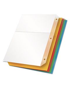 CRD84007 POLY RING BINDER POCKETS, 11 X 8 1/2, ASSORTED COLORS, 5/PACK
