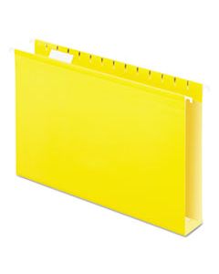 PFX4153X2YEL EXTRA CAPACITY REINFORCED HANGING FILE FOLDERS WITH BOX BOTTOM, LEGAL SIZE, 1/5-CUT TAB, YELLOW, 25/BOX