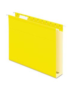 PFX4152X2YEL EXTRA CAPACITY REINFORCED HANGING FILE FOLDERS WITH BOX BOTTOM, LETTER SIZE, 1/5-CUT TAB, YELLOW, 25/BOX