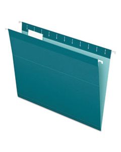 PFX415215TEA COLORED REINFORCED HANGING FOLDERS, LETTER SIZE, 1/5-CUT TAB, TEAL, 25/BOX