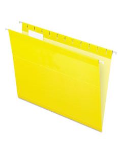 PFX415215YEL COLORED REINFORCED HANGING FOLDERS, LETTER SIZE, 1/5-CUT TAB, YELLOW, 25/BOX