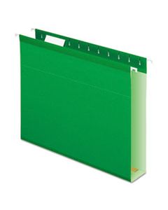 PFX4152X2BGR EXTRA CAPACITY REINFORCED HANGING FILE FOLDERS WITH BOX BOTTOM, LETTER SIZE, 1/5-CUT TAB, BRIGHT GREEN, 25/BOX