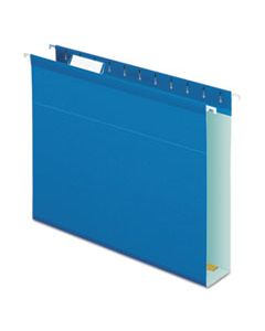 PFX4152X2BLU EXTRA CAPACITY REINFORCED HANGING FILE FOLDERS WITH BOX BOTTOM, LETTER SIZE, 1/5-CUT TAB, BLUE, 25/BOX