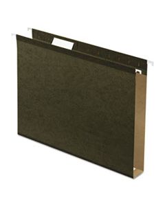 PFX4152X1 EXTRA CAPACITY REINFORCED HANGING FILE FOLDERS WITH BOX BOTTOM, LETTER SIZE, 1/5-CUT TAB, STANDARD GREEN, 25/BOX