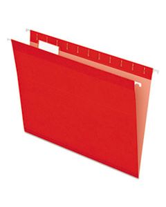 PFX415215RED COLORED REINFORCED HANGING FOLDERS, LETTER SIZE, 1/5-CUT TAB, RED, 25/BOX