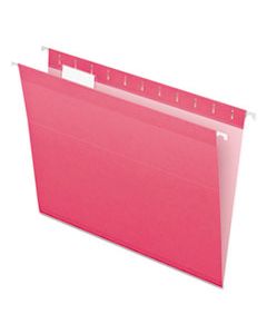 PFX415215PIN COLORED REINFORCED HANGING FOLDERS, LETTER SIZE, 1/5-CUT TAB, PINK, 25/BOX