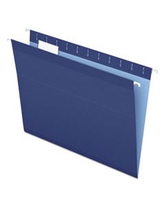 PFX415215NAV COLORED REINFORCED HANGING FOLDERS, LETTER SIZE, 1/5-CUT TAB, NAVY, 25/BOX