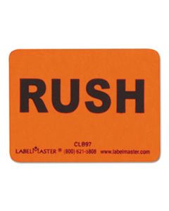 LMTCLB97 SHIPPING AND HANDLING SELF-ADHESIVE LABELS, RUSH, 2.5 X 4.5, BLACK/RED, 500/ROLL