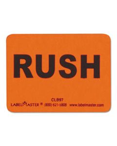 LMTCLB97 SHIPPING AND HANDLING SELF-ADHESIVE LABELS, RUSH, 2.5 X 4.5, BLACK/RED, 500/ROLL