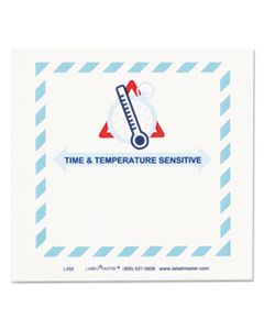 LMTL450 SHIPPING AND HANDLING SELF-ADHESIVE LABELS, TIME AND TEMPERATURE SENSITIVE, 5.5 X 5, BLUE/GRAY/RED/WHITE, 500/ROLL