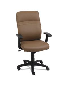 ALECA4159 HIGH-BACK SWIVEL/TILT LEATHER CHAIR, SUPPORTS UP TO 275 LBS., TAUPE SEAT/TAUPE BACK, BLACK BASE