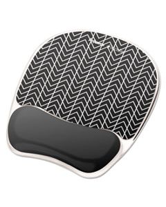 FEL9549901 PHOTO GEL WRIST REST WITH MICROBAN, 7 7/8 X 9 1/4 X 7/8, BLACK/WHITE