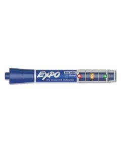 SAN1946762 INK INDICATOR DRY ERASE MARKER, BROAD CHISEL TIP, BLUE, DOZEN