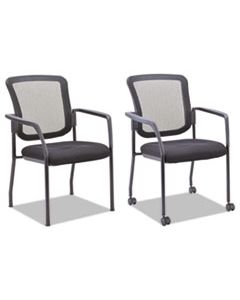 ALEEL4314 MESH GUEST STACKING CHAIR, SUPPORTS UP TO 275 LBS., BLACK SEAT/BLACK BACK, BLACK BASE