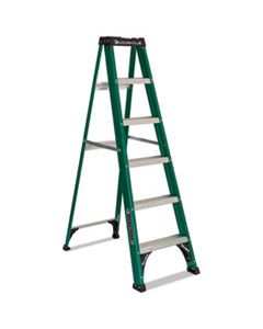 DADFS4006 FIBERGLASS STEP LADDER, 8 FT WORKING HEIGHT, 225 LBS CAPACITY, 5 STEP, GREEN/BLACK