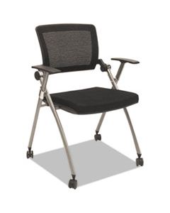 FLEX BACK NESTING CHAIR, BLACK SEAT/BLACK BACK, GRAY BASE, 2/CARTON