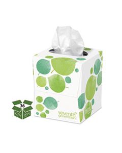 SEV13719CT 100% RECYCLED FACIAL TISSUE, 2-PLY, 85 SHEETS/BOX, 36 BOXES/CARTON