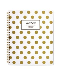 MEA59014 GOLD DOTS HARDCOVER NOTEBOOK, 1 SUBJECT, WIDE/LEGAL RULE, WHITE/GOLD DOTS COVER, 11 X 8.88, 80 SHEETS