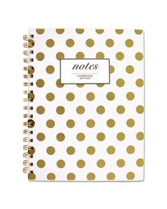 MEA59016 GOLD DOTS HARDCOVER NOTEBOOK, 1 SUBJECT, WIDE/LEGAL RULE, WHITE/GOLD DOTS COVER, 9.5 X 7, 80 SHEETS