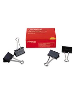 UNV10220 BINDER CLIPS, LARGE, BLACK/SILVER, DOZEN