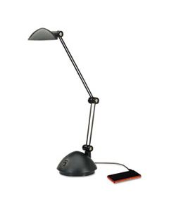 ALELED912B TWIN-ARM TASK LED LAMP WITH USB PORT, 11.88"W X 5.13"D X 18.5"H, BLACK