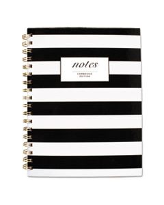 MEA59012 BLACK & WHITE STRIPED HARDCOVER NOTEBOOK, 1 SUBJECT, WIDE/LEGAL RULE, BLACK/WHITE STRIPES COVER, 9.5 X 7.25, 80 SHEETS
