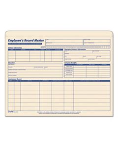 TOP3280 EMPLOYEE RECORD MASTER FILE JACKET, STRAIGHT TAB, LETTER SIZE, MANILA, 20/PACK
