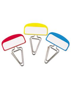 PILESMART LABEL CLIP FILE ORGANIZERS, BLUE/RED/YELLOW, 12/PACK