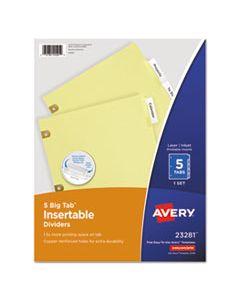 AVE23281 INSERTABLE BIG TAB DIVIDERS, 5-TAB, LETTER