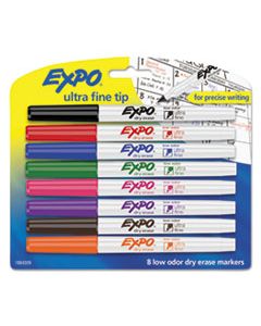 SAN1884309 LOW-ODOR DRY-ERASE MARKER, EXTRA-FINE NEEDLE TIP, ASSORTED COLORS, 8/SET