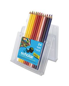 SAN92805 SCHOLAR COLORED PENCIL SET, 3 MM, 2B (#2), ASSORTED LEAD/BARREL COLORS, 24/PACK