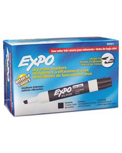 SAN80001 LOW-ODOR DRY-ERASE MARKER, BROAD CHISEL TIP, BLACK, DOZEN