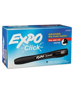 SAN1741920 CLICK DRY ERASE MARKER, BROAD CHISEL TIP, BLACK, DOZEN