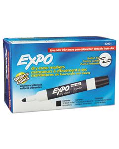 SAN82001 LOW-ODOR DRY-ERASE MARKER, MEDIUM BULLET TIP, BLACK, DOZEN