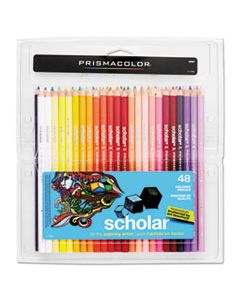 SAN92807 SCHOLAR COLORED PENCIL SET, 3 MM, HB (#2.5), ASSORTED LEAD/BARREL COLORS, 48/PACK