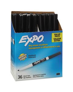 SAN1921062 LOW-ODOR DRY-ERASE MARKER, FINE BULLET TIP, BLACK, 36/BOX