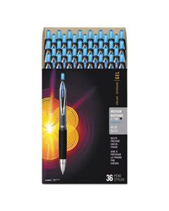 SAN1921064 SIGNO 207 RETRACTABLE GEL PEN VALUE PACK, 0.7MM, BLUE INK, BLACK BARREL, 36/BOX