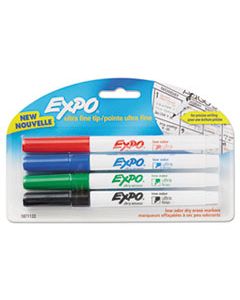 SAN1871133 LOW-ODOR DRY-ERASE MARKER, EXTRA-FINE NEEDLE TIP, ASSORTED COLORS, 4/PACK