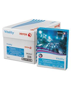 XER3R02047 VITALITY MULTIPURPOSE PRINT PAPER, 92 BRIGHT, 20LB, 8.5 X 11, WHITE, 500 SHEETS/REAM, 10 REAMS/CARTON