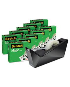 MMM810K10C17MB MAGIC TAPE DESKTOP DISPENSER VALUE PACK, 1" CORE, 0.75" X 83.33 FT, CLEAR, 10/PACK