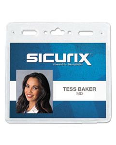 BAU67830 SICURIX VINYL BADGE HOLDER, 4 X 3, CLEAR, 50/PACK