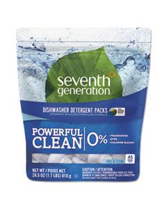 SEV22897CT NATURAL DISHWASHER DETERGENT CONCENTRATED PACKS, FREE & CLEAR, 45/PACK, 8 PK/CT